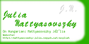 julia mattyasovszky business card
